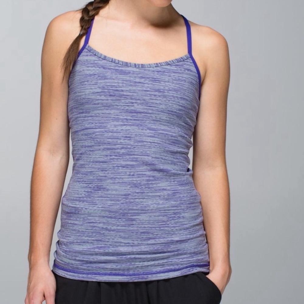 Lululemon Power Y Tank Luon Wee Stripe Purple Sz 6